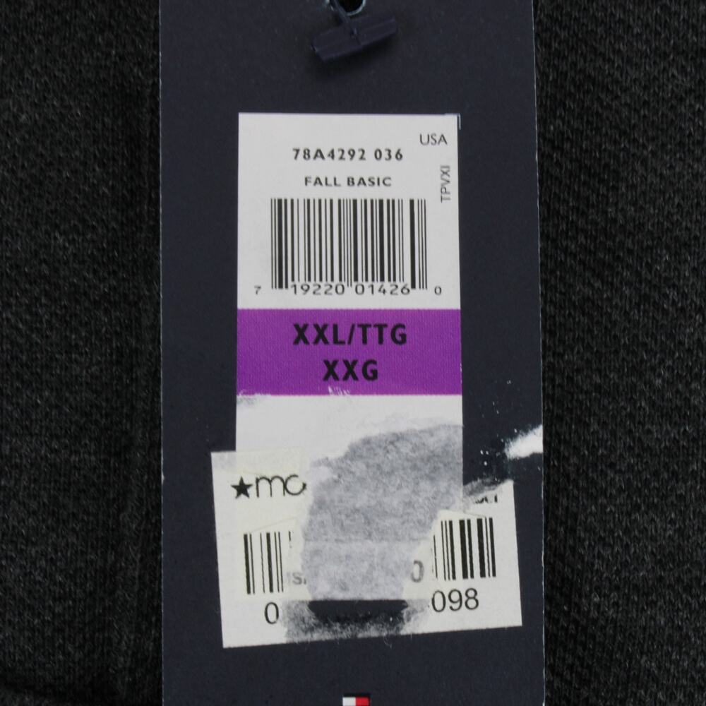 Tommy Hilfiger Mens Regular Fit Long Sleeve Polo Shirt Gray 2XL Button - Picture 2 of 7